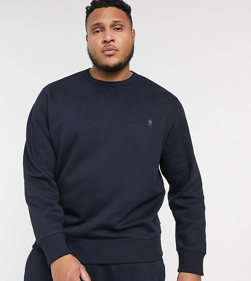 French Connection Essentials Plus sweatshirt with logo-Navy