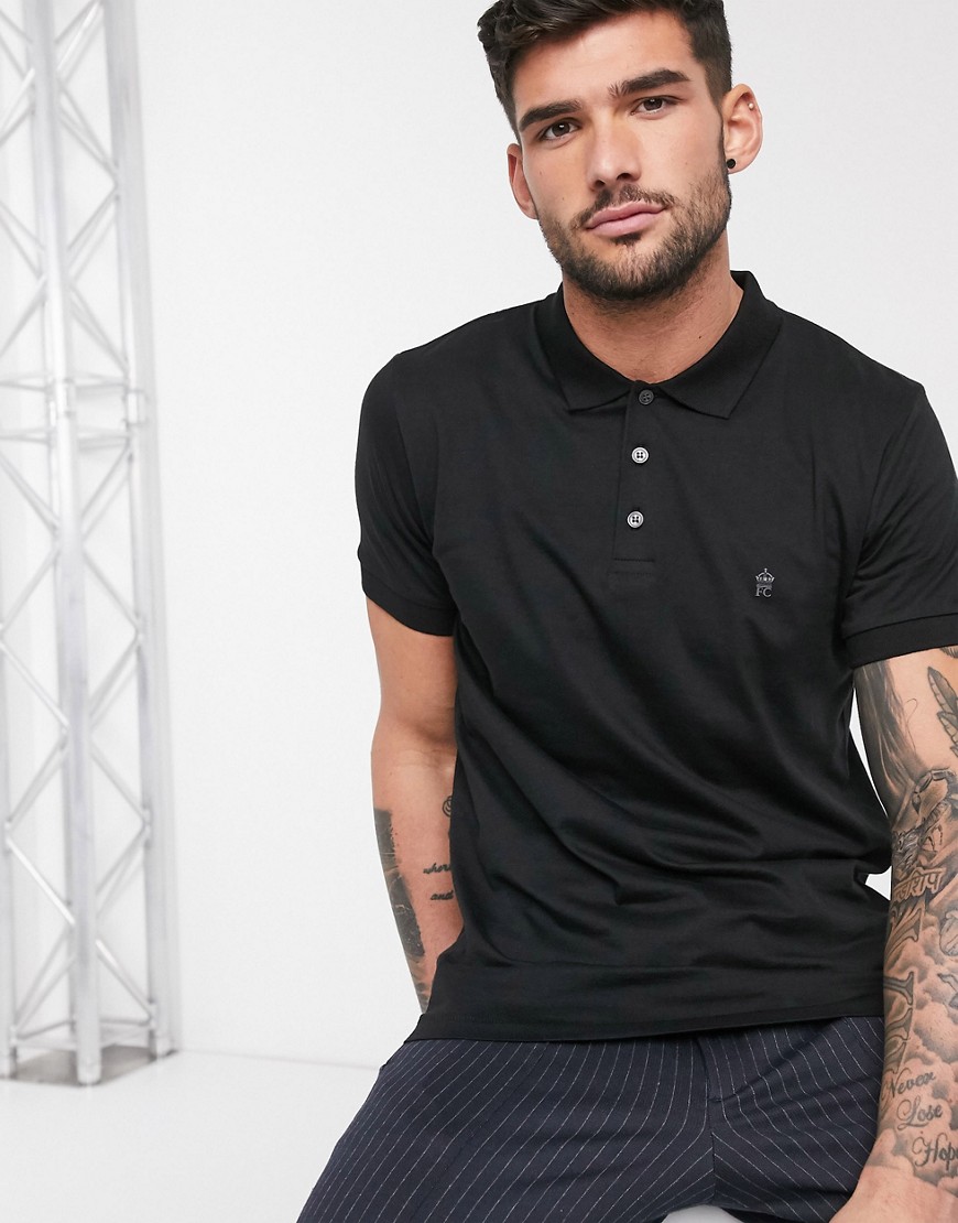 French Connection Essentials polo in black