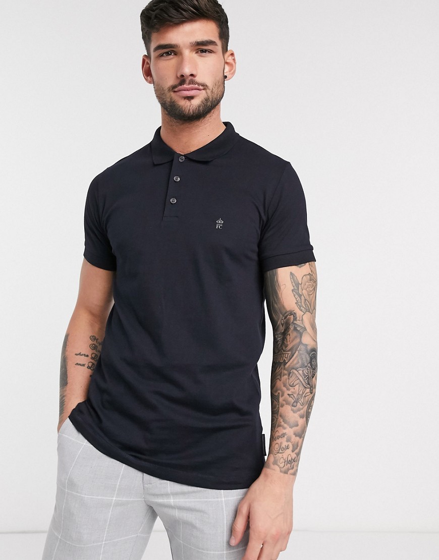 FRENCH CONNECTION ESSENTIALS POLO IN NAVY,56MRD FLOW