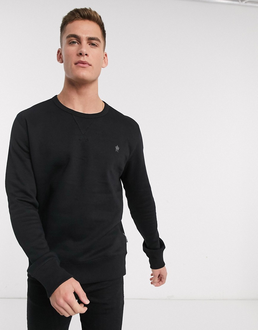 French Connection - Essentials - Sweatshirt met logo-Zwart