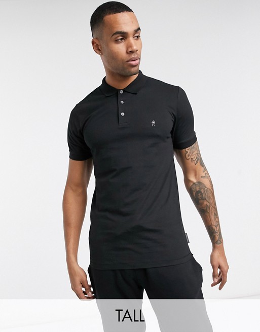 French Connection Essentials Tall polo in black