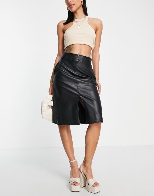 Asos faux leather pencil skirt hotsell