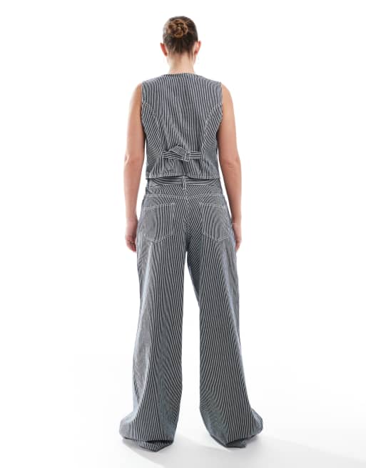 French Connection - Everett - Jeans indaco a righe in coordinato, 2 di 5