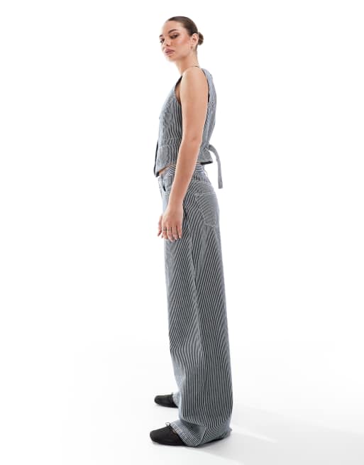 French Connection - Everett - Jeans indaco a righe in coordinato, 3 di 5