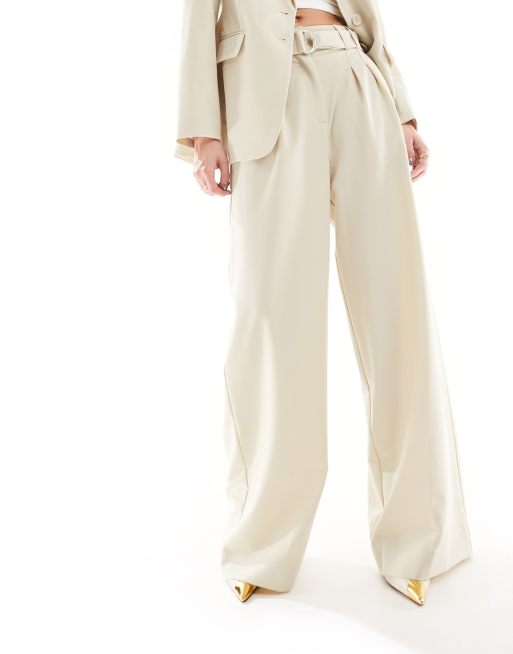 French Connection - Everlyn - Pantalon met wijde pijpen in ecru, deel van co-ord set, 2 van 5