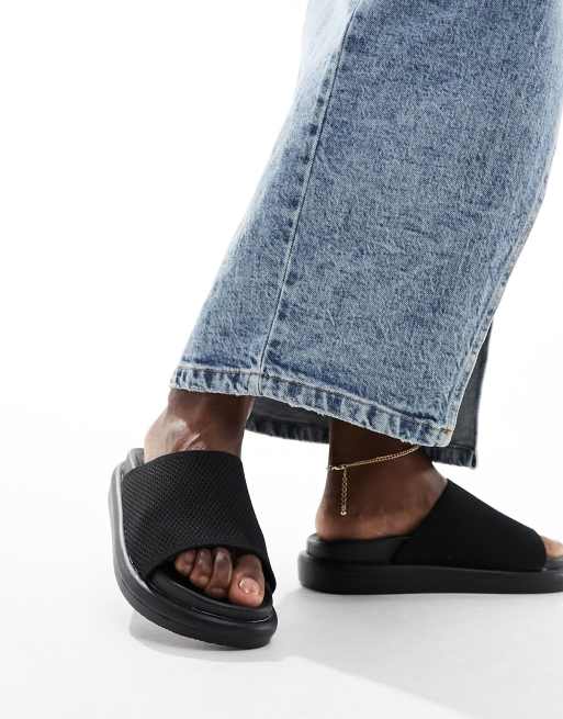 French Connection fabric sliders in black, 4 of 4