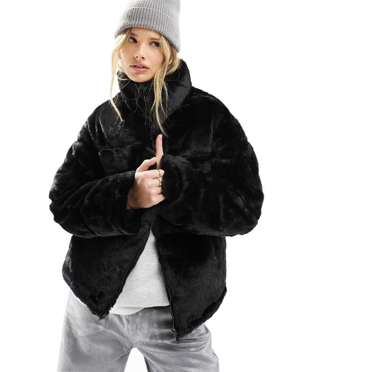 Farry faux fur hot sale jacket black