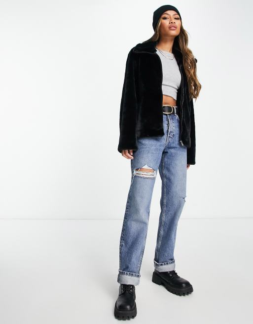 Forever 21 faux fur bomber outlet jacket