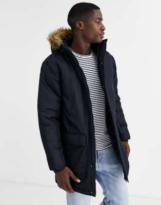 Navy parka with fur hood hot sale