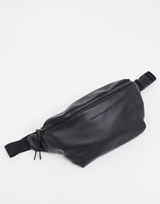 French Connection faux leather bum bag in black