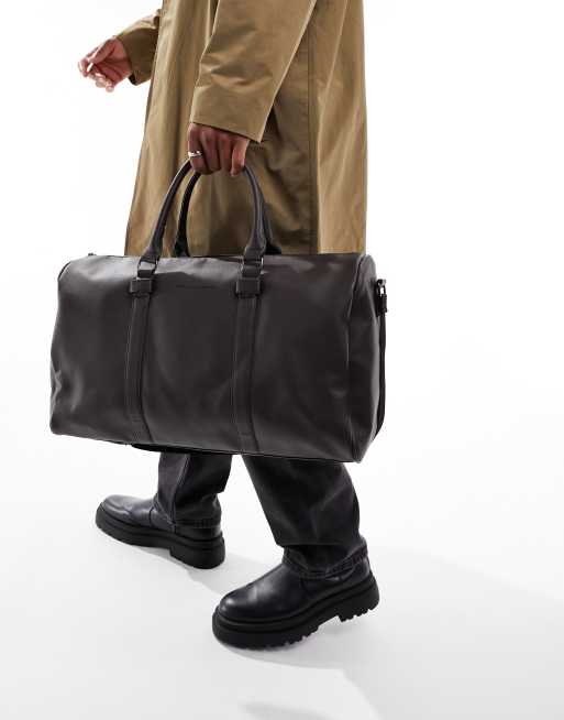 Faux leather holdall online mens