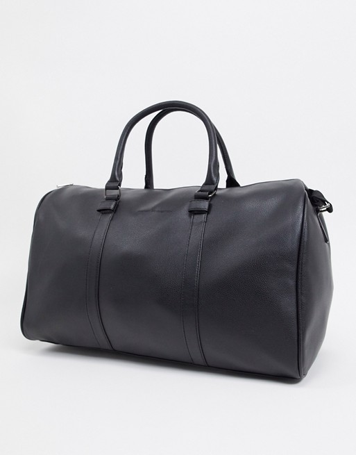 French Connection faux leather classic holdall bag
