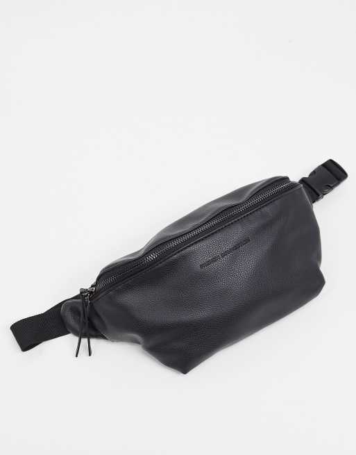 French Connection faux leather fanny pack in black | ASOS