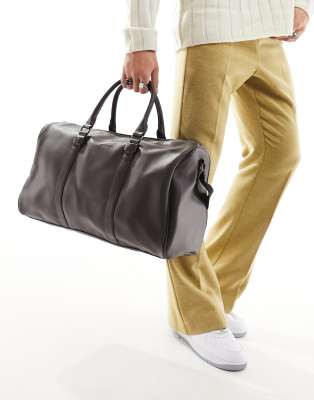 French Connection French Connection faux leather holdall bag in brown