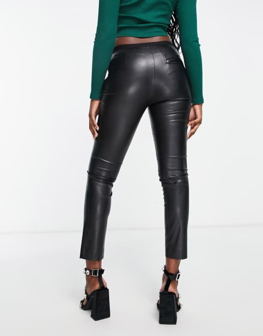 French Connection faux leather leggings in black