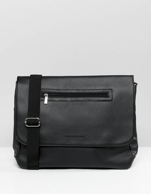 French Connection Faux Leather Messenger Bag | ASOS