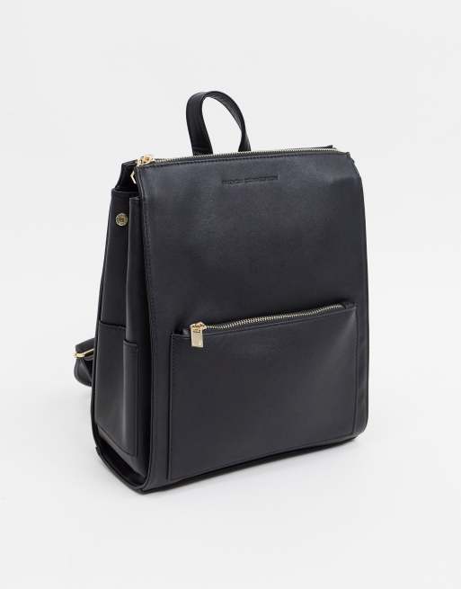 French Connection faux Leather Oversized Zip Backpack