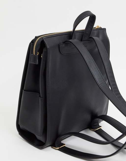 French Connection faux Leather Oversized Zip Backpack