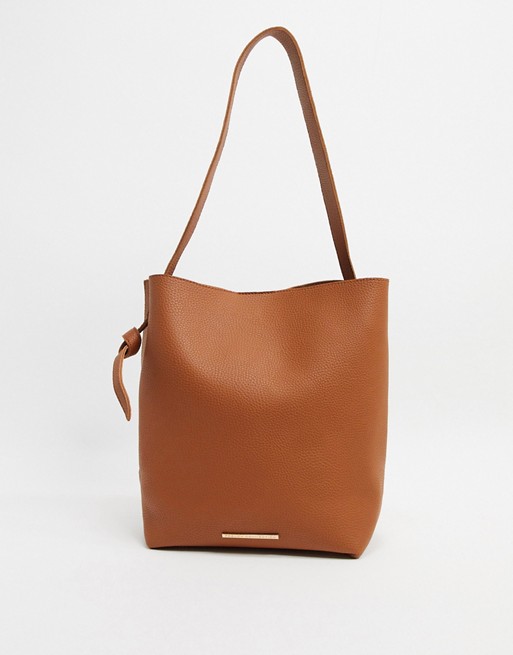 French Connection Faux Leather Slouchy Tote Bag