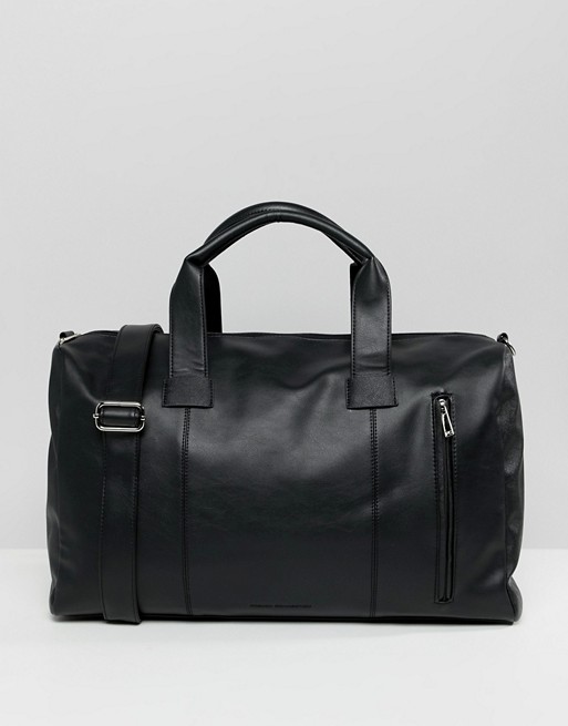 French Connection Faux Leather Smart Holdall | ASOS