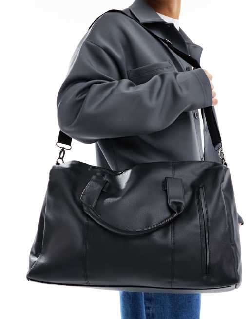 Faux leather holdall bag on sale