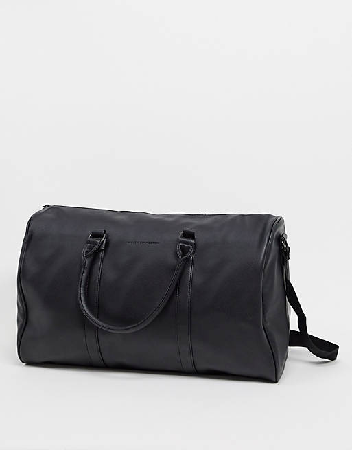 Asos Men Accessories Bags Travel Bags Faux leather weekend carryall bag in 