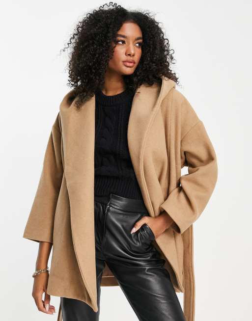 Hooded camel outlet coat