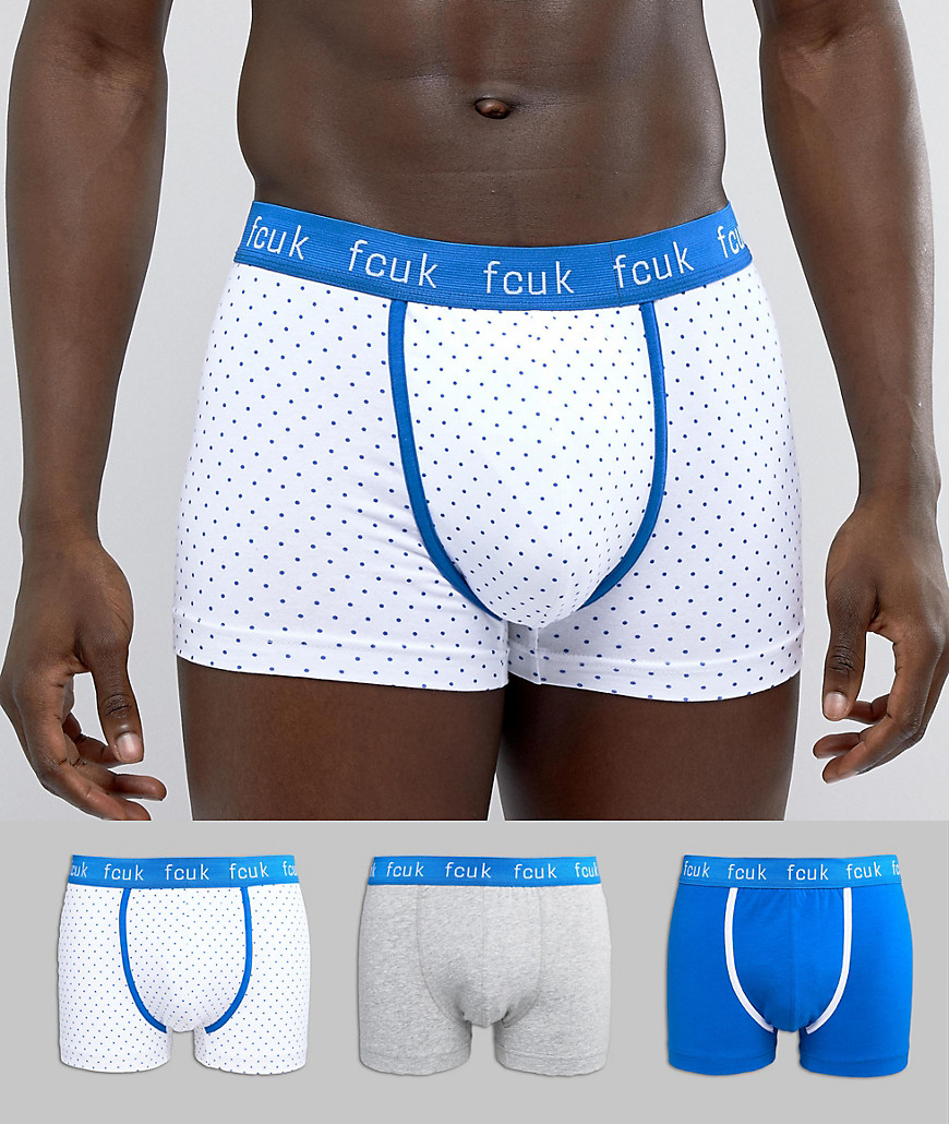 French Connection - FCUK - 3-pack boxershorts-Flerfärgad