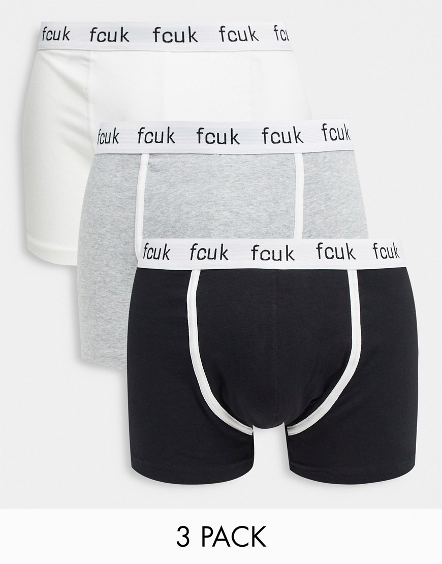 French Connection FCUK 3 pack logo trunks-Multi