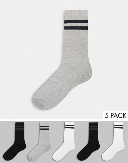 French Connection FCUK 5 Pack sports socks in multi