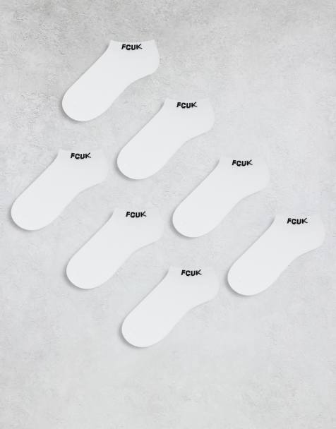 French Connection FCUK 7 pack sneaker socks in white - view 1