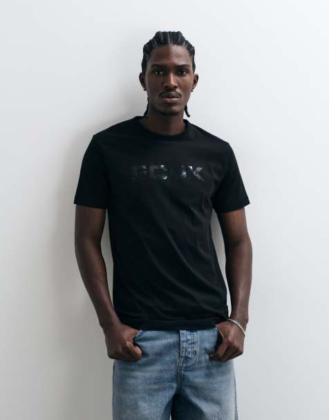 French Connection FCUK chest logo t-shirt in black - view 1
