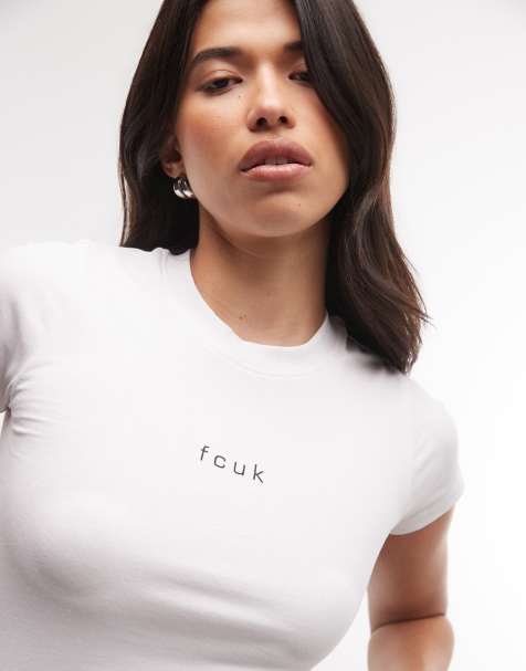 French Connection FCUK grafisk baby T-shirt i hvid - view 1