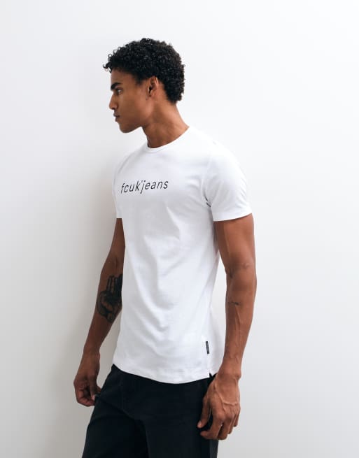 French Connection FCUK Jeans-Grafik-T-Shirt in Weiß, 3 von 5