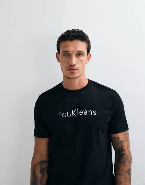French Connection FCUK jeans graphic t-shirt in black - view 1
