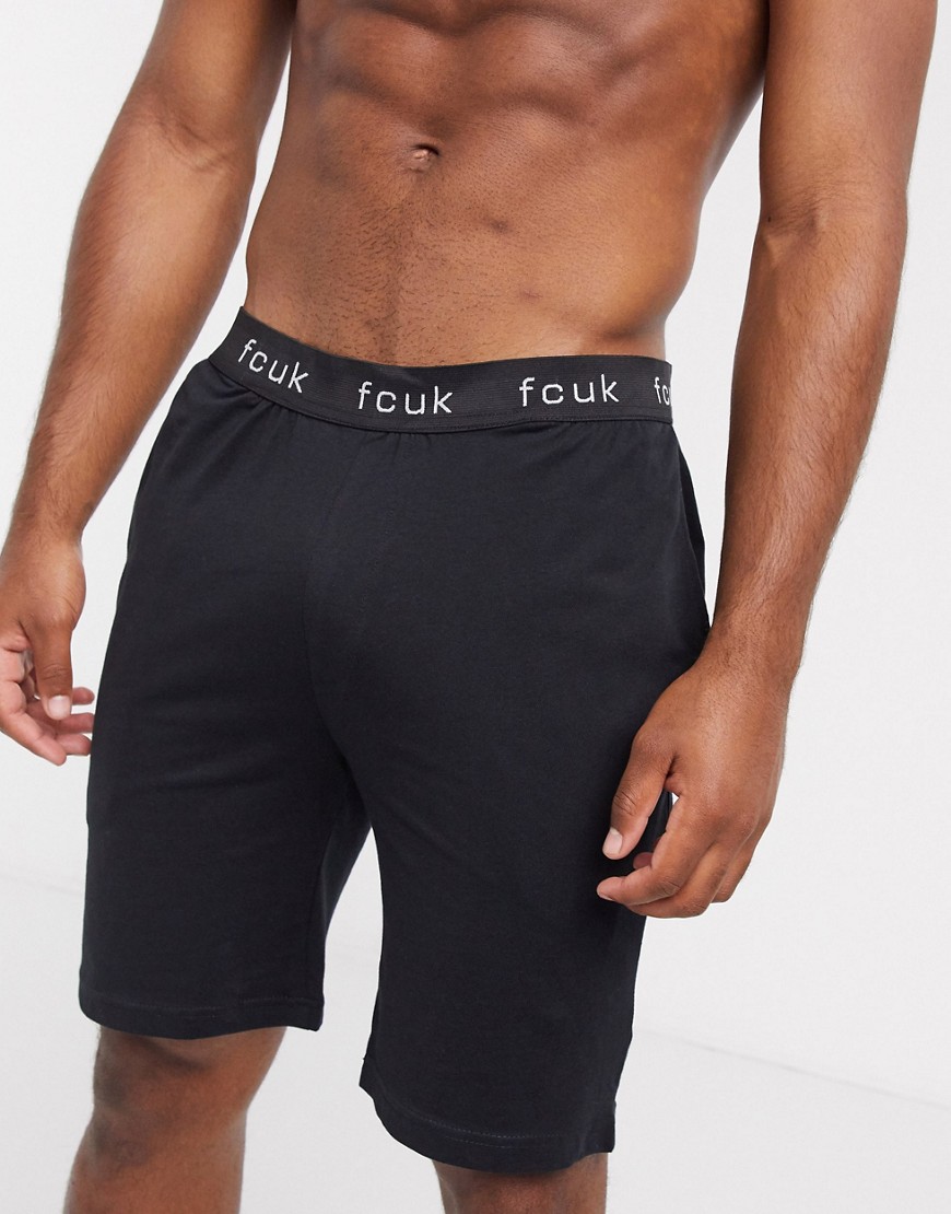 French Connection FCUK jersey lounge short-Black
