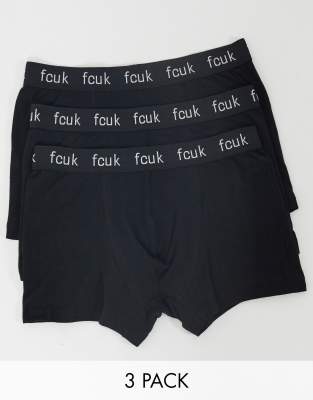 Buy French Connection Mens FCUK Three Boxers FCUK1 Black