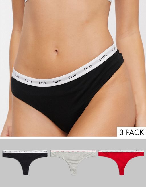 3pack Merry Christmas Letter Graphic Thong