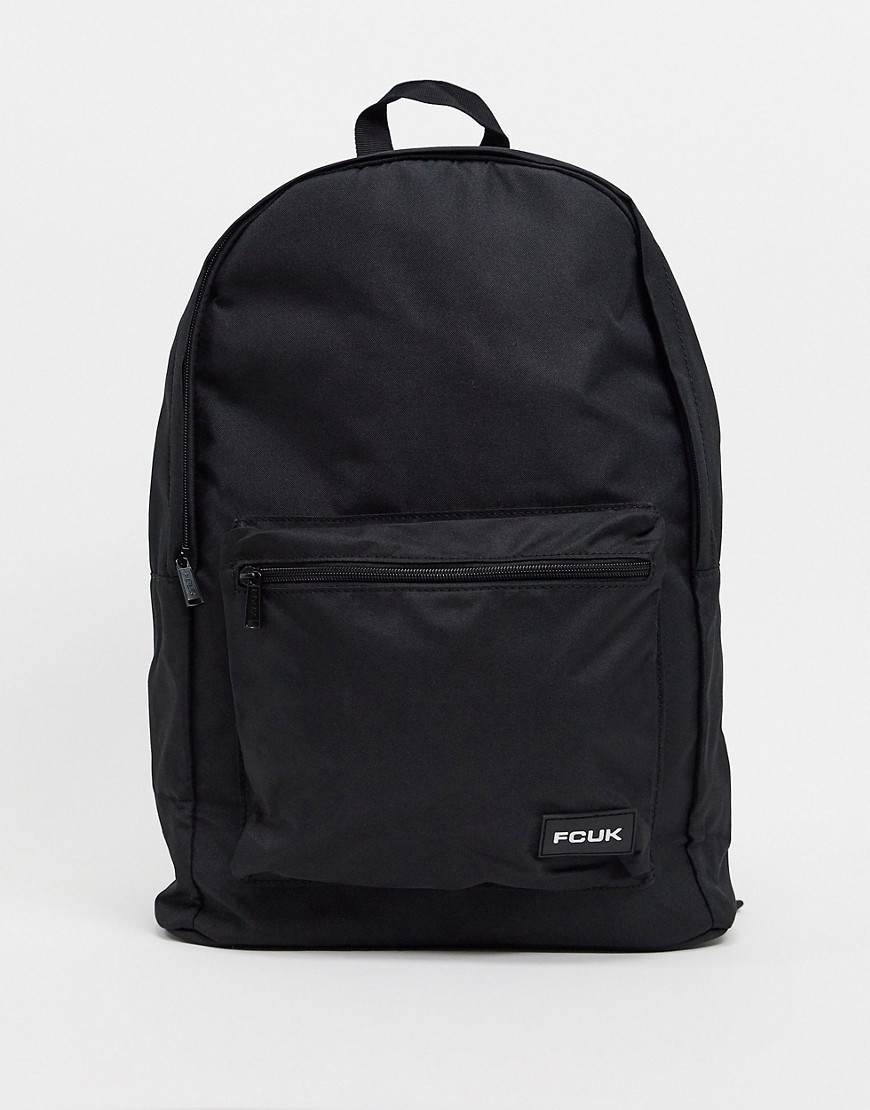 FRENCH CONNECTION FCUK LOGO BACKPACK IN BLACK,TBPTQ