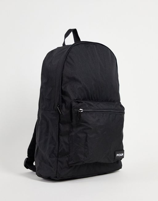 French Connection FCUK logo backpack in black | ASOS