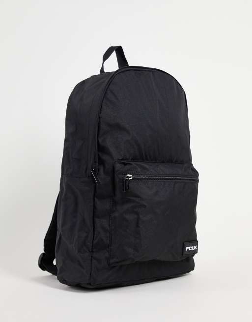 French Connection FCUK logo backpack in black | ASOS