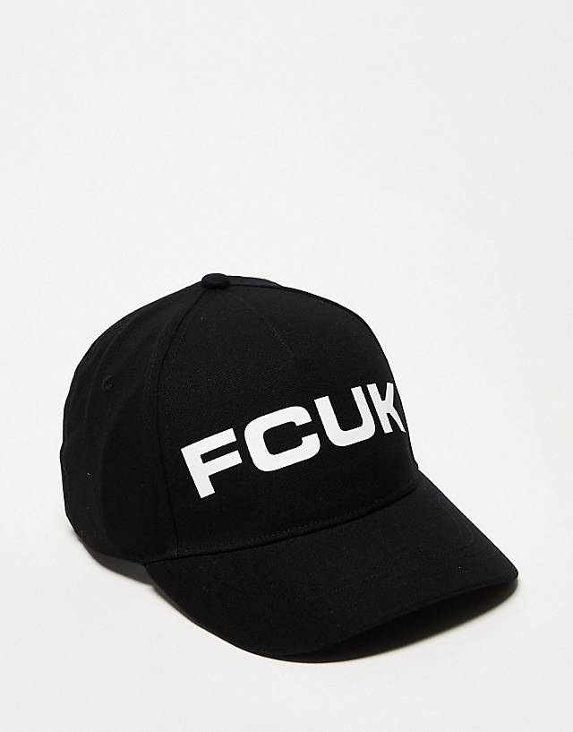 French Connection - fcuk logo cap in black
