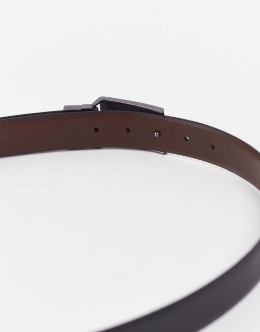 French Connection FCUK logo reversible belt in black & brown