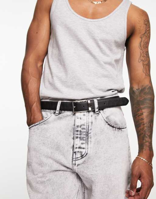 french Connection FCUK logo reversible belt in black