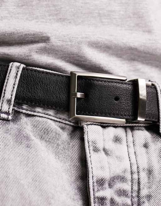 french Connection FCUK logo reversible belt in black