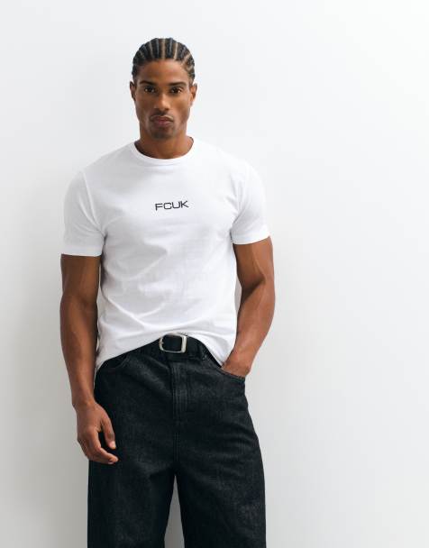 French Connection FCUK logo t-shirt in white - view 1