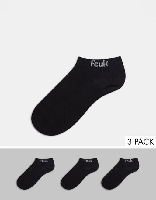 French connection - FCUK - Lot de 3 paires de socquettes - Noir