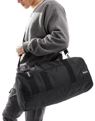 FRENCH CONNECTION FRENCH CONNECTION FCUK NYLON BARRELL HOLDALL BAG IN BLACK