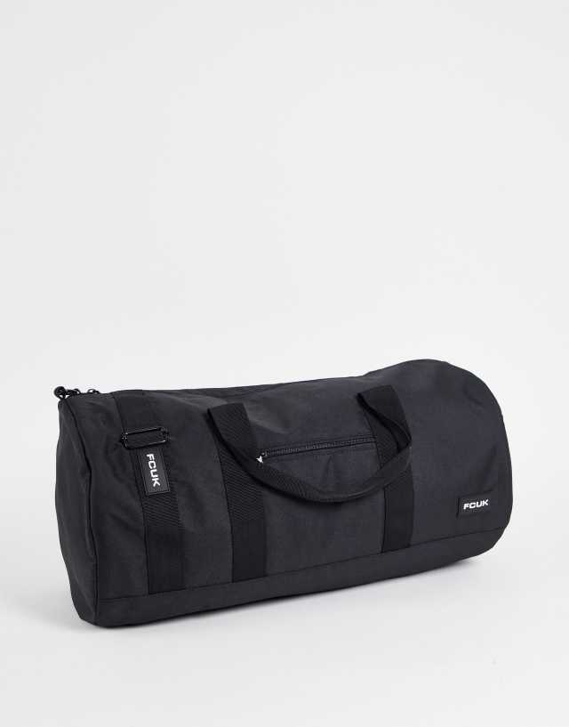 French Connection FCUK nylon duffle bag in black