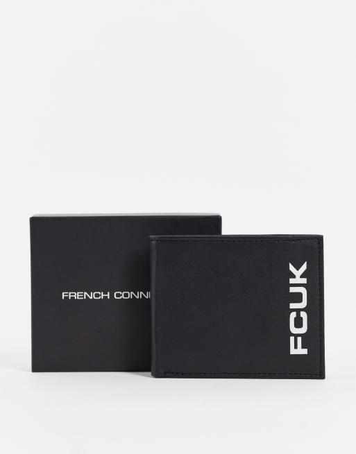French Connection - FCUK - Portemonnee met groot logo in zwart